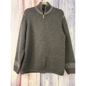 Mens Reunion Gray Full Zip Cardigan Size Large Stand Up Collar